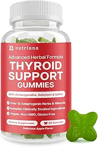 Tiroid Destek Gummies - Selenium Supplement & Iodine Supplements for Yourroid Support - Kadınlar ve Erkekler için Enerji Uyarısı - Metabolism Desteği ile Hipothyroidism Supplements with Metabolism Support
