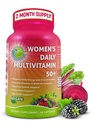 Kadınlar Daily Multivitamin 50 Plus - Vegan Medeniyet Kadınlar için Çokvitamin 50 ve Biotin, Organik Superfoods & Lutein - Eye, Energy, Gut & Optimal Health Support - Easy to Swallow Capsules
