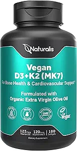 Naturalis Vegan Βιταμίνη D3 + K2 με Extra Virgin Olive Oil 