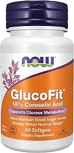 Şimdi Gıdalar Tamamlar, GlucoFit®,% 18 Corosolic Asit, Destekler Glucose Metabolism*, 60 Softgels