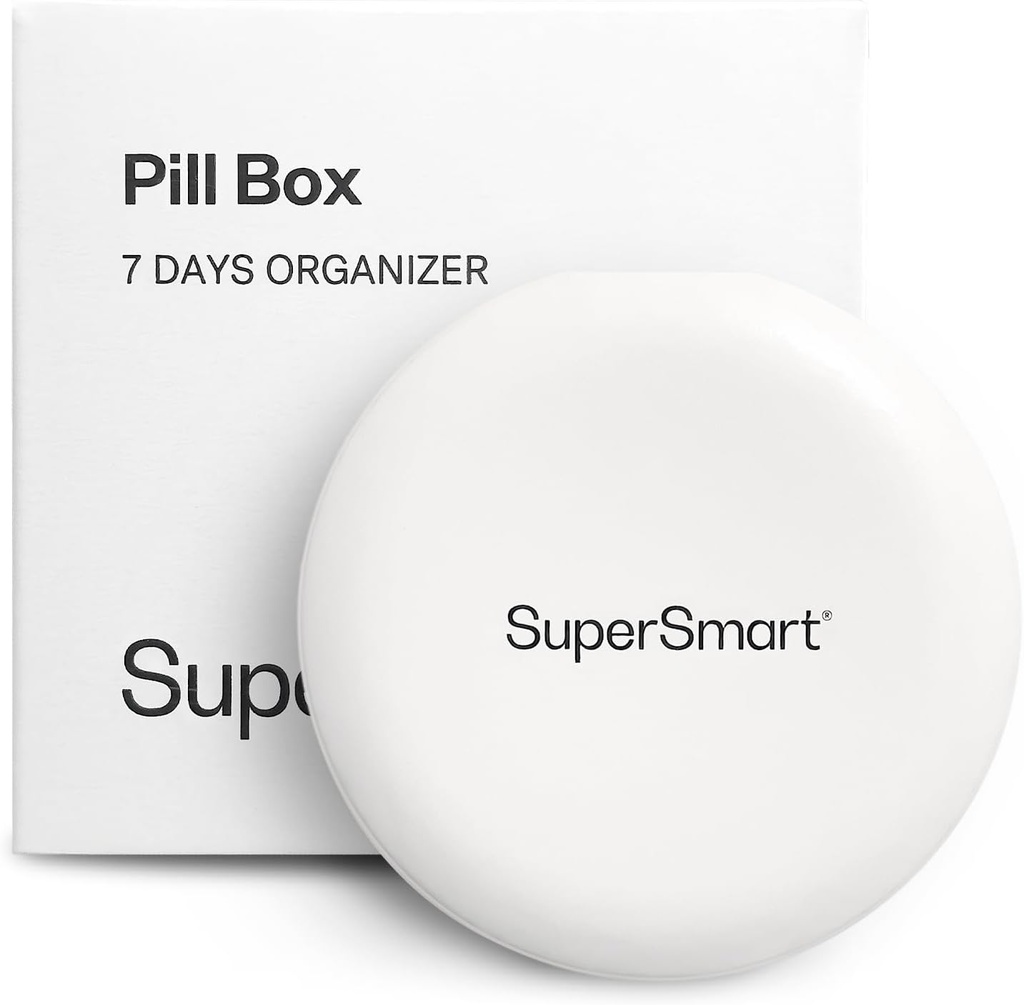 SuperSmart - Pill Box, Tabletler için 1 Cuting Blade ile 7 Gün - Seyahat Boyut Makale - Supplements & Drugs için Küçük Depolama - 7 Büyük Karşılaştırma ile Kolay Kullanımı | Beyaz Karşılaştırmalar | Beyaz
