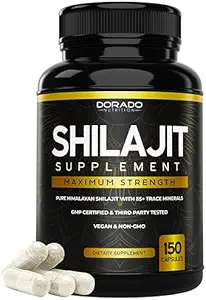 Shilajit Capsules (150 Kont, 10.000mg per Service) Shilajit Supplement for Men & Women with Natural Occuring Fulvic Acid - Himalaya Capsules Diyetary Supplement - NON GMO, Made in USA