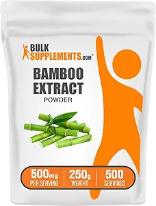 BulkSupplements.com Bamboo Extract Toz - Silica Supplements, Wine Toz - Herbal Supplement, Gluten Free, 500 mg per Service, 250g (8.8 oz) (Pack of 1)