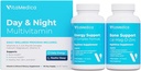 Multivitamin Günü & Night Routine | Energy & Spirit Clarity, Bones & Commons, Beauty, Restful Sleep | 30-Day Supply | Vitamins A, C, D, E, B-Complex | Magnezyum, Biotin, çinko, Botanikler, & Mineraller