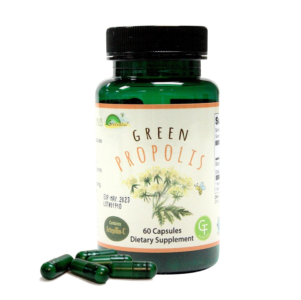 Greenbow Green Propolis – Real Brezilyalı Green Propolis, Contains Artepillin C - En Beslenme Paketinden Biri (Vegan Capsule)