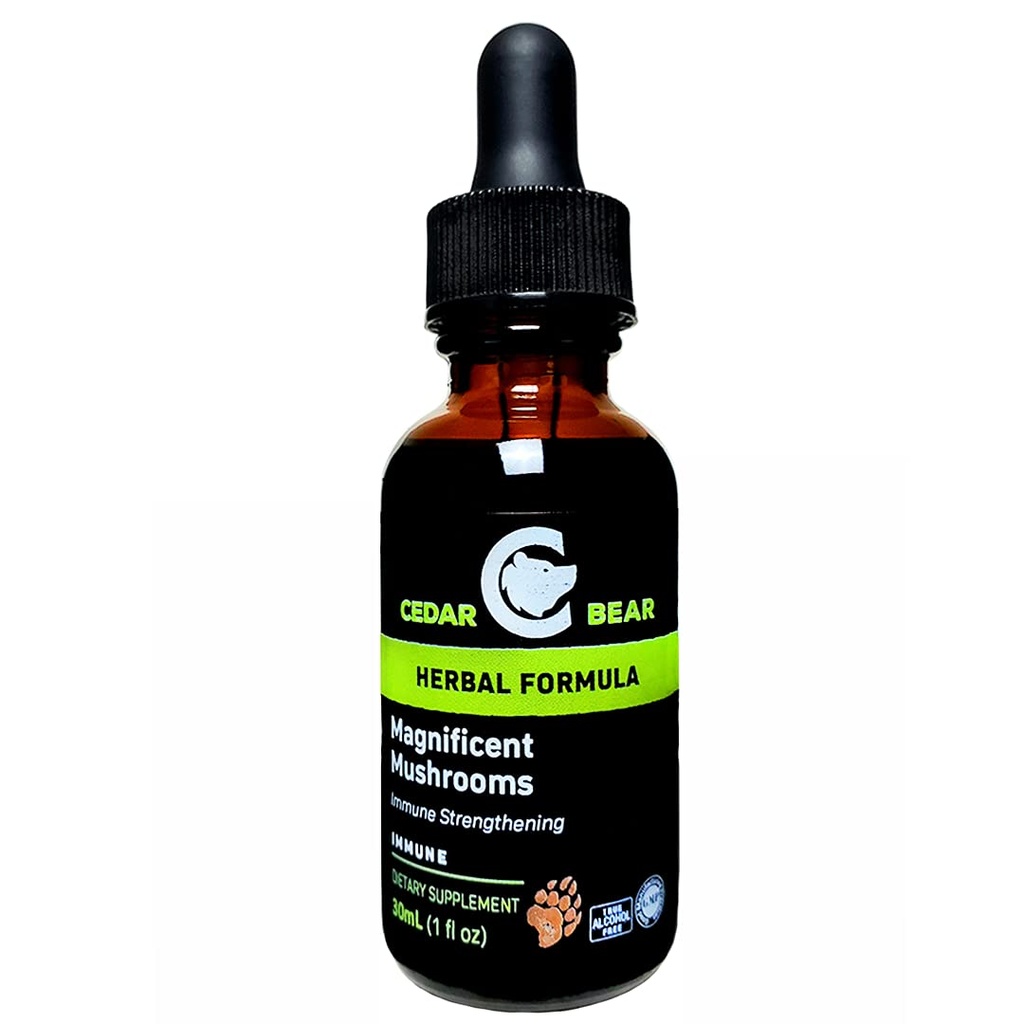 Cedar Bear Magnificent Mushrooms a Liquid Herbal Supplement That Builds The Immune System, Korumalar, Güçler ve Dengeler Genel Sağlık 1 Fl Oz