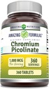 Amazing Formulas Chromium Picolinate 1000 Mcg | Tabletler Tamam | Non-GMO | Gluten Free | Made in USA (1 Pack | 360 Count)