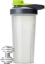 Mr. Pen- Shaker Şişes for Protein Mixes with Twist Cap, 28 oz, Gray/Green, Protein Shaker Şişe with Wire Whisk Ball