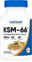 Nutricost KSM-66 Ashwagandha Root Extract 600mg, 60 Veggie Caps - 5% Withanolides - with BioPerine - Full-Spectrum Root Extract