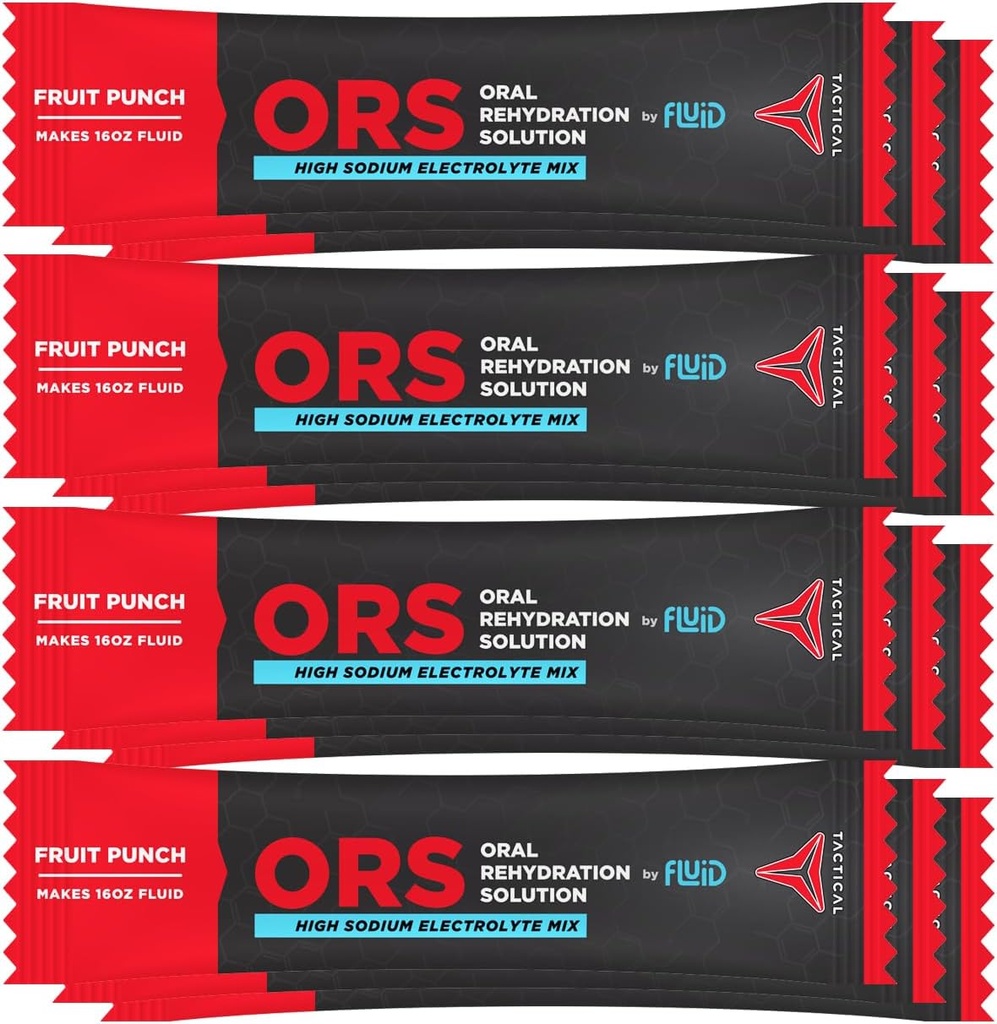 Υγρό Tactical - ORS (Oral Rehydration Solution), Recover Γρηγορότερα, Extreme Dehydration Electrolytes, 12pack (Fruit Punch)