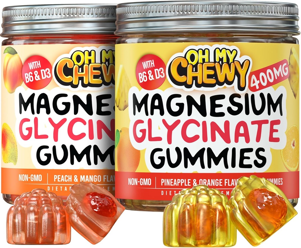 Magnezyum Gummies Sche – 2 Şişe (60 Her) – Pineapple Orange & Peach Mango