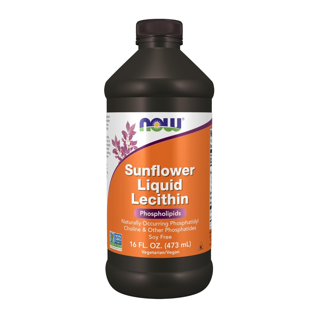 NOW Supplements, Sunflower Lecithin with naturally occurring Phosphatidyl Choline and Other Phosphatides, Liquid, 16-Ounce