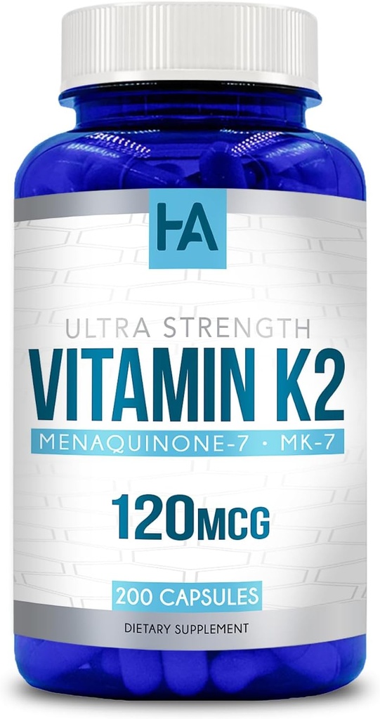 K2 MK7 Supplement | High Abxia K2 Vitamin Supplement with Active MK7 Menaquinone Form for Joint Heart & Immune Support | Vegan Non-GMO Soy Free Made in cGMP Labs (200 Veggie Capsules)