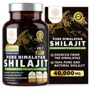 Pure Himalaya Shilajit Supplement for Men and Women, [40,000MG, Max Strength] Contains% 50 Fulvic Acid with Over 85 Trace Minerals to Support Energy, Brain and Immunity, 120 Veg Caps