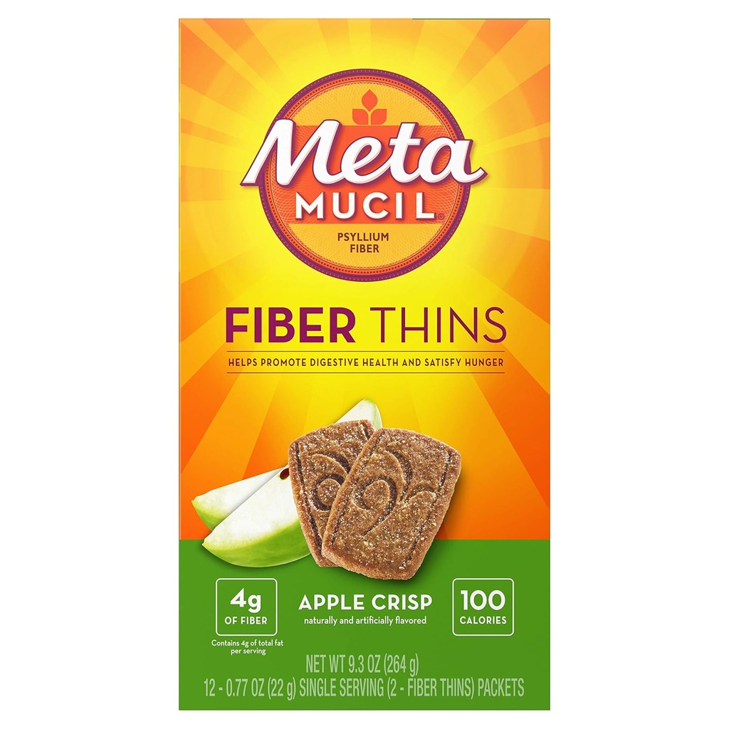 Metamucil Fiber Wafers Apple Crisp 24 Her (Pack of 5)