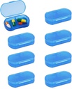 8 Geliştirilen Pill Case Organizer Pocket Small Pill Holder, Daily AM & PM kapsayıcılar, Tıp Sahibi, İlaçlar için ideal, Vitamin, Tamam, Seyahat için Mükemmel, Purse (Mavi)