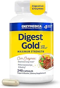Enzymedica Digest Gold + ATPro, maksimum Güç Enzyme Formula, Bloating and Gas, 14 Key Enzymes Including Amylase, Protease, Lipase ve Lactase, 240 Capsules