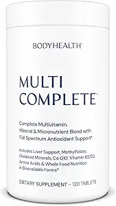BodyHealth Multi Complete (120 Ct) Tüm Gıdalar, Mineraller, Antioksiler, Organik Yeşil Gıda Yoğunları ve Liver Detox Ekstraksiyonları, Vegan ve GMOvitaminleri için