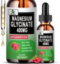 Magnezyum Glycinate Liquid Drops, Pure Glycinate 400 mg for Bone, 6X High Abors Liquid Supplement, Vegan, Non-GMO, Gluten-Free | 30 Servisler