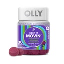 OLLY Keep it Move Constipation Relief, Rhubarb, Prunes, Amla - Plant Berry Flavor - 30ct