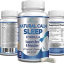 Doğal Calm, Magnezyum, L-Theanine, Melatonin, GABA, 5-Htp | Sleep Aid | Non-GMO - 60 Capsules