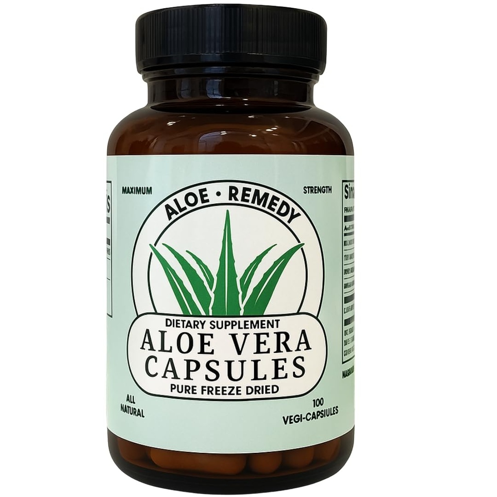 Aloe Vera Capsules 180 Count Freeze pet Gel ve IC BPS Support Digestive and Bladder Health Made in USA Natural Supplement