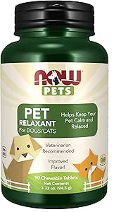 NOW Pet Health, Pet Relaxant Supplement, Formulated for Cats & Dogs, NASC Certified, 90 μασώμενα δισκία