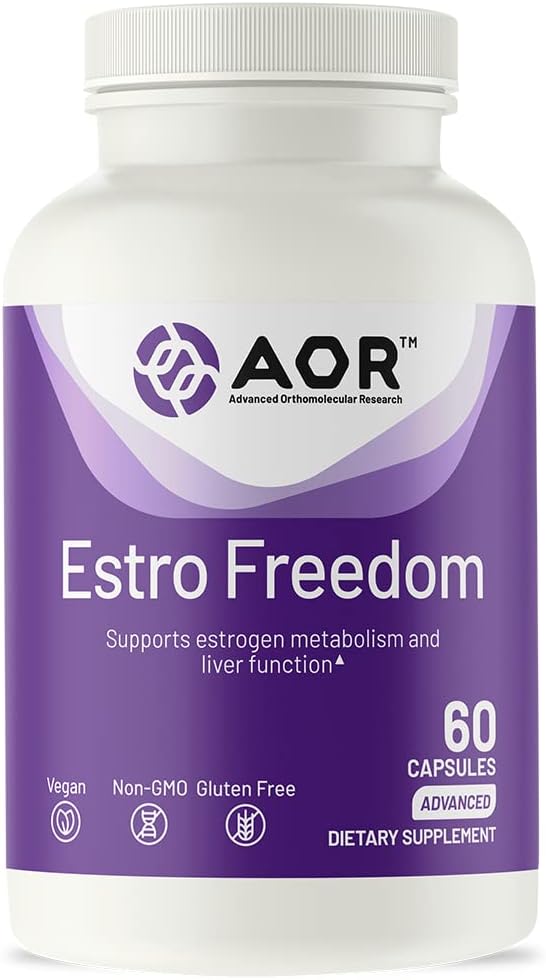 AOR, Estro Ελευθερία, Vegan, Φυσικό συμπλήρωμα για την υποστήριξη της υγιούς ισορροπίας των οιστρογόνων και υγιή, τακτική εμμηνόρροια, 60 κάψουλες (30 εξυπηρετούν)