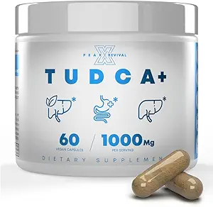 TUDCA+ 1000mg Bile Salt Supplement for Liver Support, Detoxification, Digestive Health, and Skin Health - Made in The USA (60 Vegan Capsules)