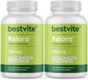 BESTVITE Filler-Free Relora 250 mg (240 Vejetaryen Capsules) (120 x 2) - Klinik olarak Araştırma - No Stearates – Vegan – No Fillers – Supports The Management of Occasional Stress*