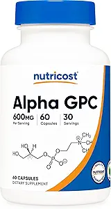 Nutricost Alpha GPC 600 mg, 60 Vegetarian Capsules - Non-GMO ve Gluten Free, 300 mg Per Capsule