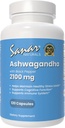 Sanar Naturals Ashwagandha 2,100 mg - Stres ve Mood Support Supplement - Focus and Sustained Energy, Ashwaghanda Toz ve Kök Ekstraksiyonu Siyah Pepper ile - Non-GMO, 120 Capsules