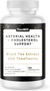 TheaE Natural Arterial Health + Cholesterol Support - 60 Count, Black Tea Extract, Theaflavins, Non GMO, Vegan, & Gluten Free