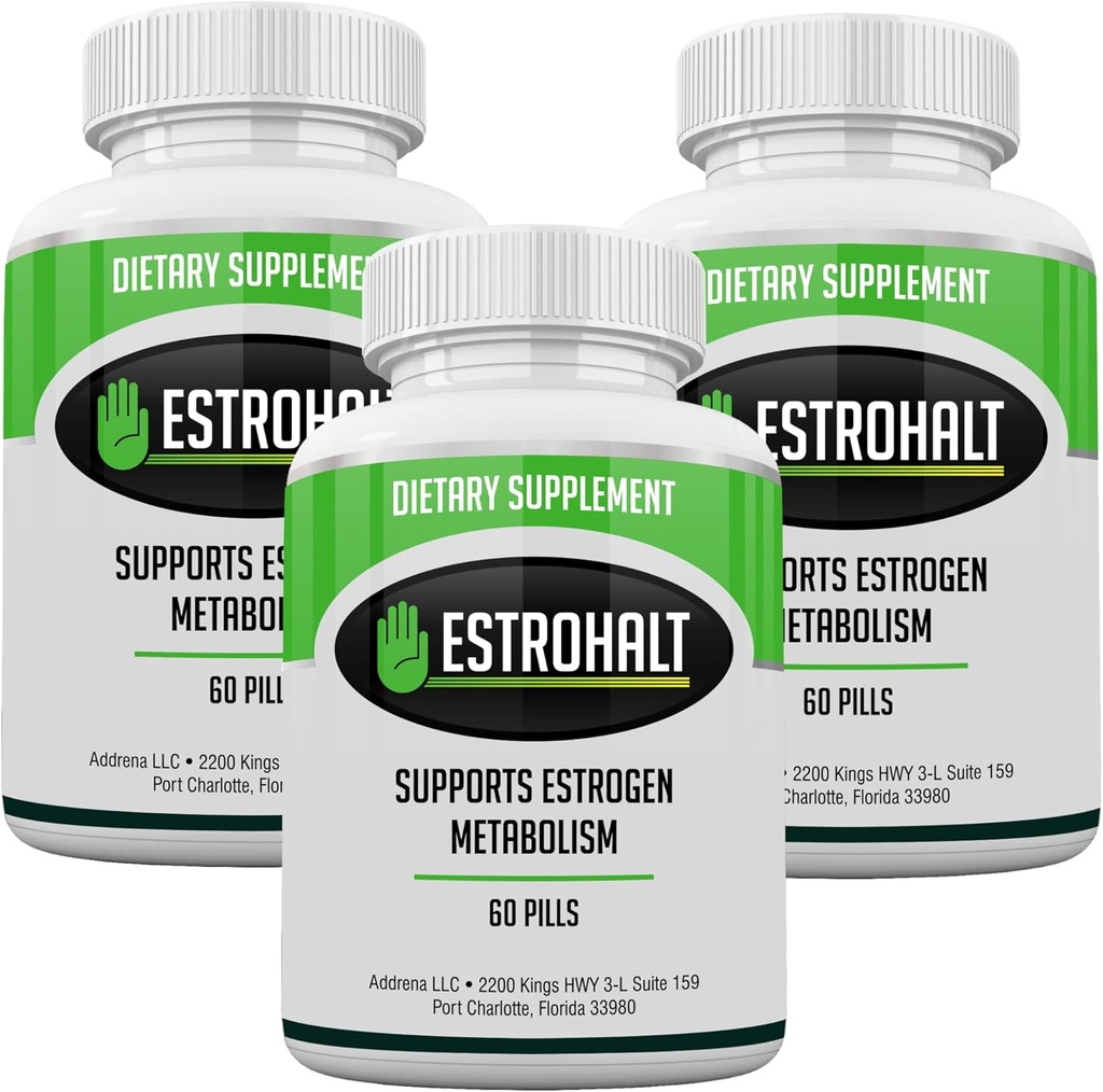 Estro-Halt 3 Pack 180 Tabletler- DIM Supplement (Diindolylmethane) ve Indole-3-Carbinol (I3C) Kadınlar ve Erkekler için En İyi Estrogen-Blocker | Natural Aromatase Inhibitor Vitamini Yardım etmek için