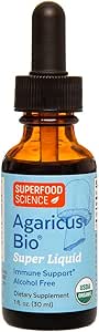 Agaricus Bio Super Liquid, Natural Killer Cell Activity, Organic Mushroom Extract, Agaricus Blazei Murill Mushroom, Tincture Drops with High Beta Glucans, Liver ve Immune Support Supplement, 30 ml