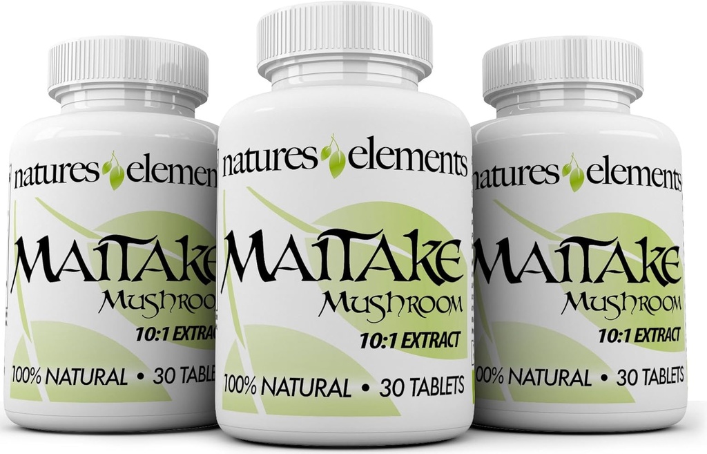 Maitake Mushroom - 3 Paket - 10:1 Tür - 500 mg Tablet - Standartlaştırılmış% 30 Polysaccharides - 1 Ay Supply Her -% 100 Natural, Vegetarian Safe