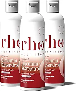 Rho Beslenme Liposomal Curcumin + Resveratrol (3 Pack) – Ultra High Aborpsiyon Sıvı Curcumin Supplement – Ortak Konfor, Hareketlilik, Hücre Sağlığı ve Genel Well-Being