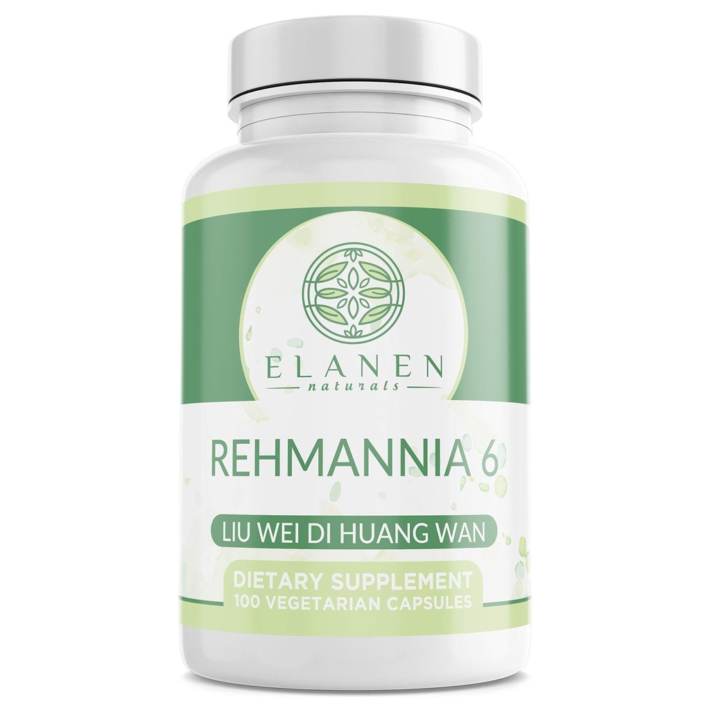Elanen Naturals Liu Wei Di Huang Wan, Rehmannia 6, Έξι Rehmannia Γεύσης, 100 κάψουλες λαχανικών