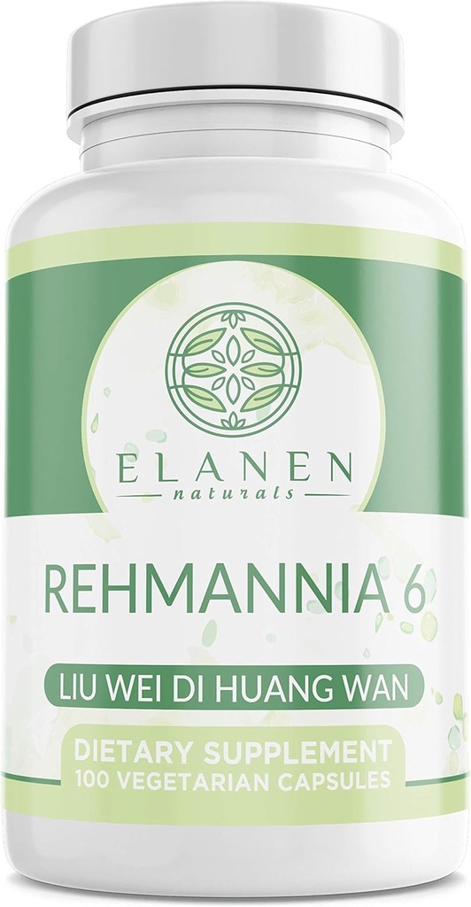 Elanen Naturals Liu Wei Di Huang Wan, Rehmannia 6, Six Flavor Rehmannia, 100 Sebze Capsules