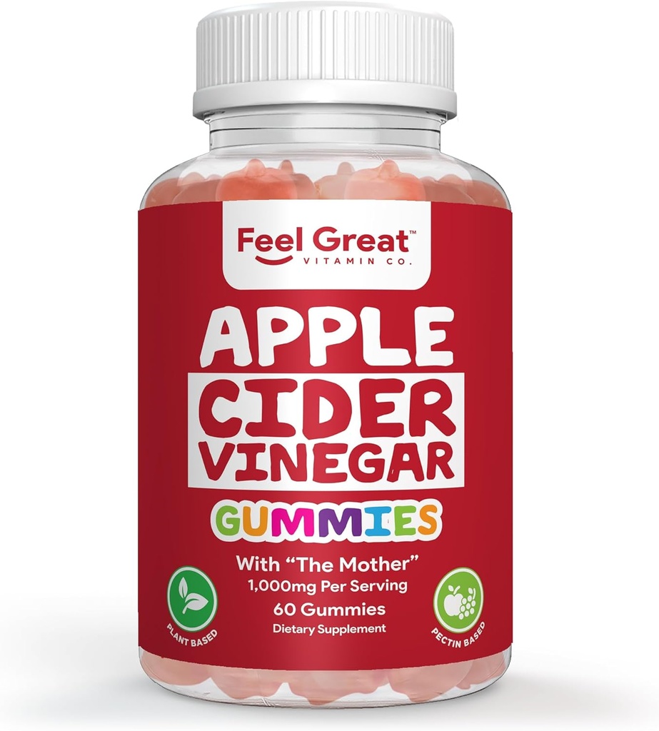 Büyük Vitaminler Apple Cider Vinegar Gummies – ACV with The Mother for Digestive Support & Daily Wellness – Vegan, Non-GMO, 60 Gummies