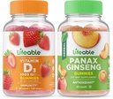 Lifeable Vitamin D 5000 IU + Panax Ginseng, Gummies Sche - Great Tasting, Vitamin Supplement, Gluten Free, GMO Free, Chewable Gummy