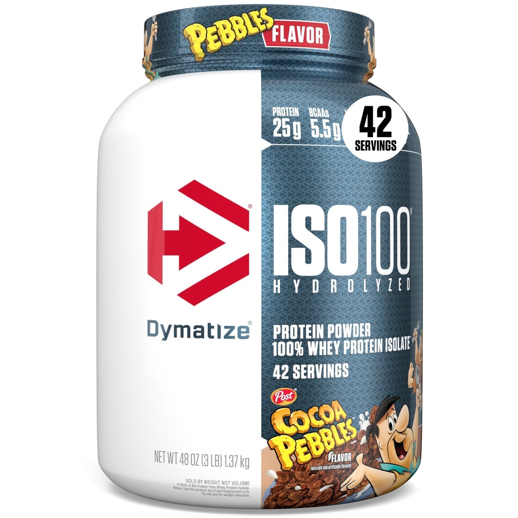 x Cocoa Pebbles ISO100 Whey protein Toz Isolate, 25g of protein, 5.5g BCAAs, 120 Cal., Gluten Free, 1g Fat, 1g Sugar, 2g Carb42 Servisleri)
