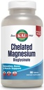 KAL Chelated Magnezyum Bisglycinate, Magnezyum Supplement for Relaxation, Bone Health, Nerve & Muscle Function Support*, High Abors, Gentle Digestion, Vegan, Gluten Free, 60 Hizmet, 180 Tabletler