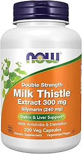 Now Foods Now Foods, (2 Pack) Silymarin, Milk Thistle Extract with Artichoke & Dandelion, Double Strength, 300 mg, 200 Veg Caps