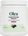 Olea Supercharge Greens – Bloat Relief & Clean Energy Support – Yerba Mate + Probiyotiks + Digestive Enzymes + Fiber – Hayır Şeker eklendi – Gut Health Greens Daily Digestion