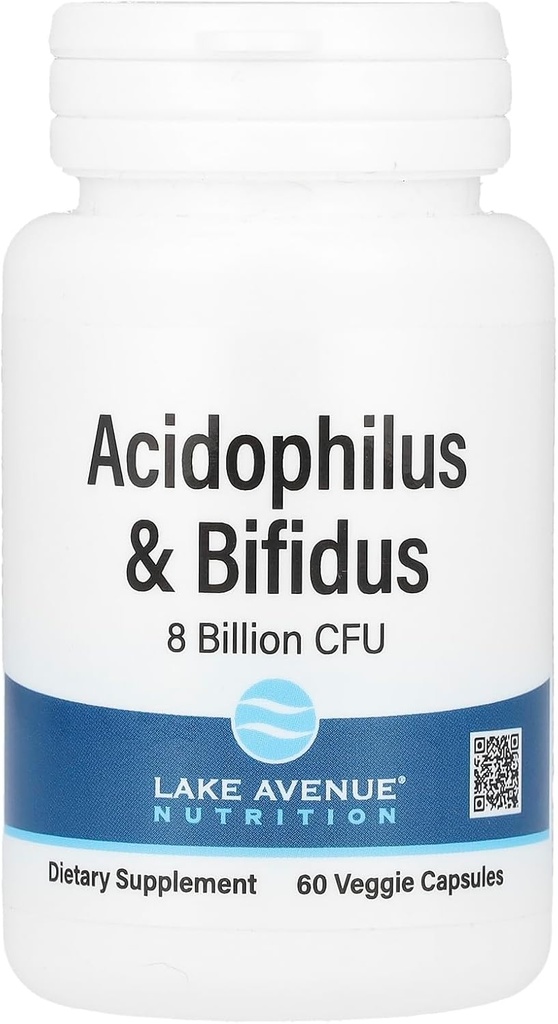 California Gold Nutrition Acidophilus και Bifidus, Probiotic Blend με Lactobacillus acidophilus, Bifidobacterium lactis, και Bifidobacterium longum, 60 Veggie Κάψουλες