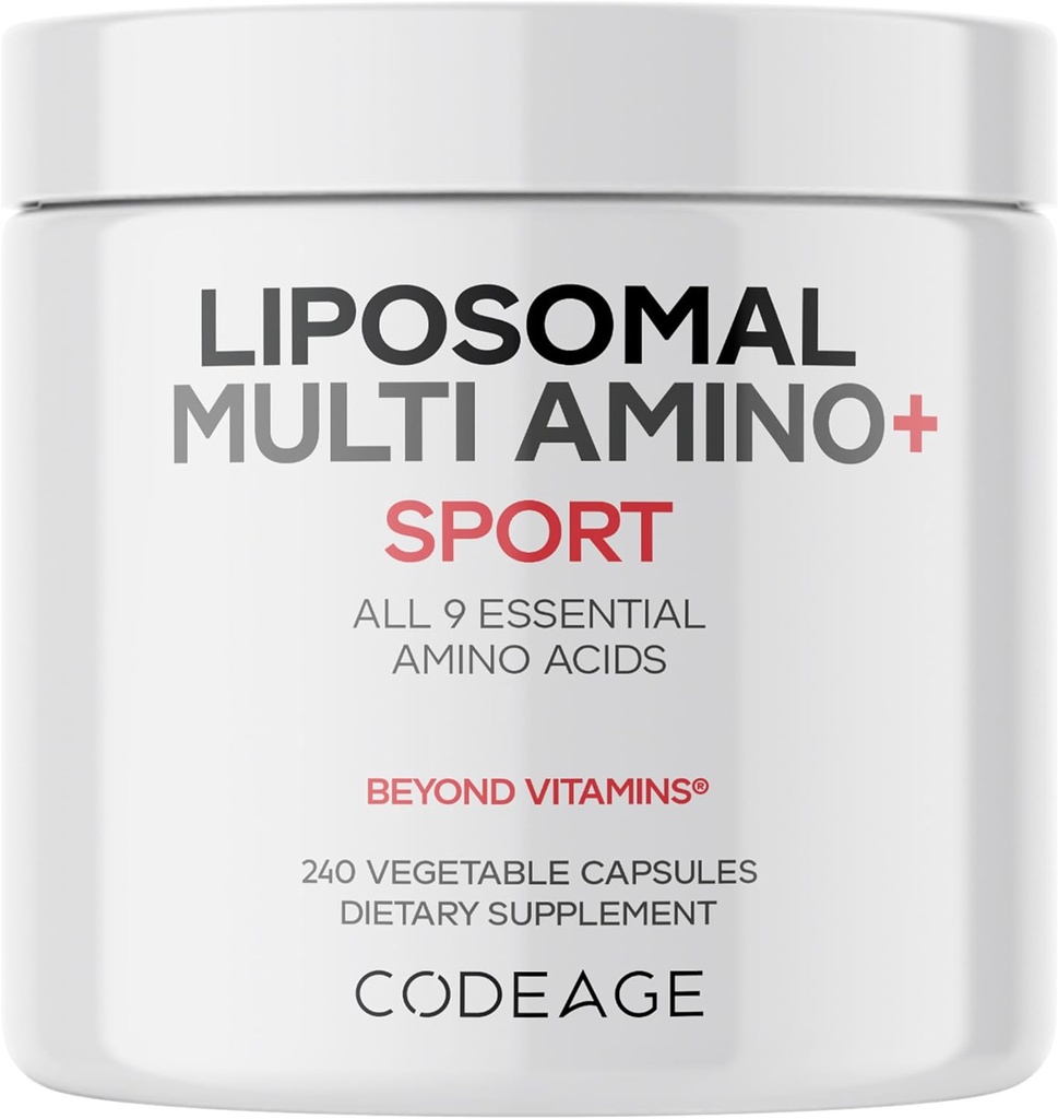 Κωδικοποίηση Multi Amino+ BCAA & EAA συμπλήρωμα, Όλα τα 9 αιθέρια αμινοξέα, δωρεάν φορμά διακλαδισμένα-χάιν αμινοξέα χάπια, συμπλήρωμα αθλητισμού, πριν & μετά την προπόνηση, λιποσωμική παράδοση, Vegan, 240 κάψουλες
