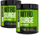 Jacked Factory NITROSURGE Pre Workout Supplement for Energy, Instant Strength Gains, Clear Focus, & Intense Pumps (Mavi Raspberry, 30 Hizmet & Arctic White, 30 Hizmet)