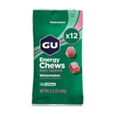 GU Energy Chews, Watermelon Energy Gummies with Electrolytes, Vegan, Gluten-Free, Kosher, Caffeine-Free, and Dairy-Free On-The-Go Energy for Any Workout, 12 Bags (24 Servings Total)
