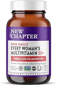 New Chapter Women's Multivitamin 50 Plus for Cellular Energy, Heart & Immune Support with 20+ Nutrients + Astaxanthin - Every Woman's One Daily 55+, Gentle on The Stomach, 96 Count
